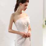 Strapless Gown With Front Lace Applique