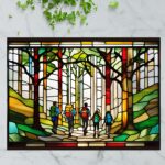 Arkansas Family & Friends Hiking – Stained Glass-Inspired Cutting Board