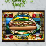 Chicago-Style Hot Dog – Stained Glass-Inspired Cutting Board