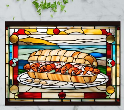 Maine Lobster Roll – Stained Glass-Inspired Cutting Board