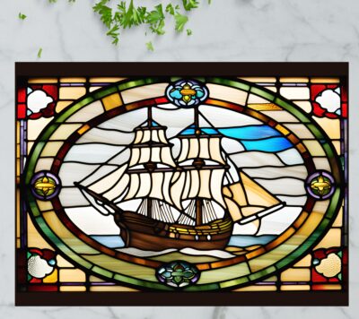 The Mayflower – Stained Glass-Inspired Cutting Board