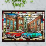 Detroit Cars – Stained Glass-Inspired Cutting Board