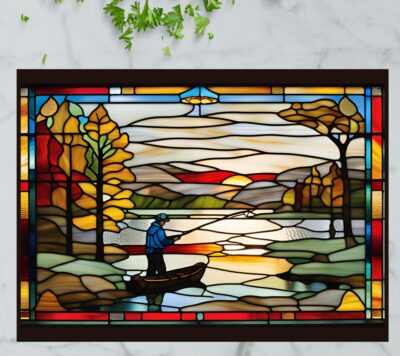 Minnesota Fishing – Stained Glass-Inspired Cutting Board