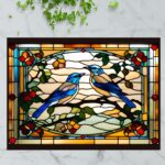 Missouri Eastern Bluebird Pair – Stained Glass-Inspired Cutting Board