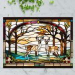 White-Tailed Deer Pair – Stained Glass-Inspired Cutting Board