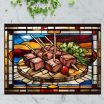 South Dakota Chislic – Stained Glass-Inspired Cutting Board