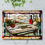 Tuscan Kitchen – Stained Glass-Inspired Glass Cutting Board