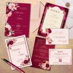 Romantic Red & Radiant Pinks Wedding Suite and Welcome Sign
