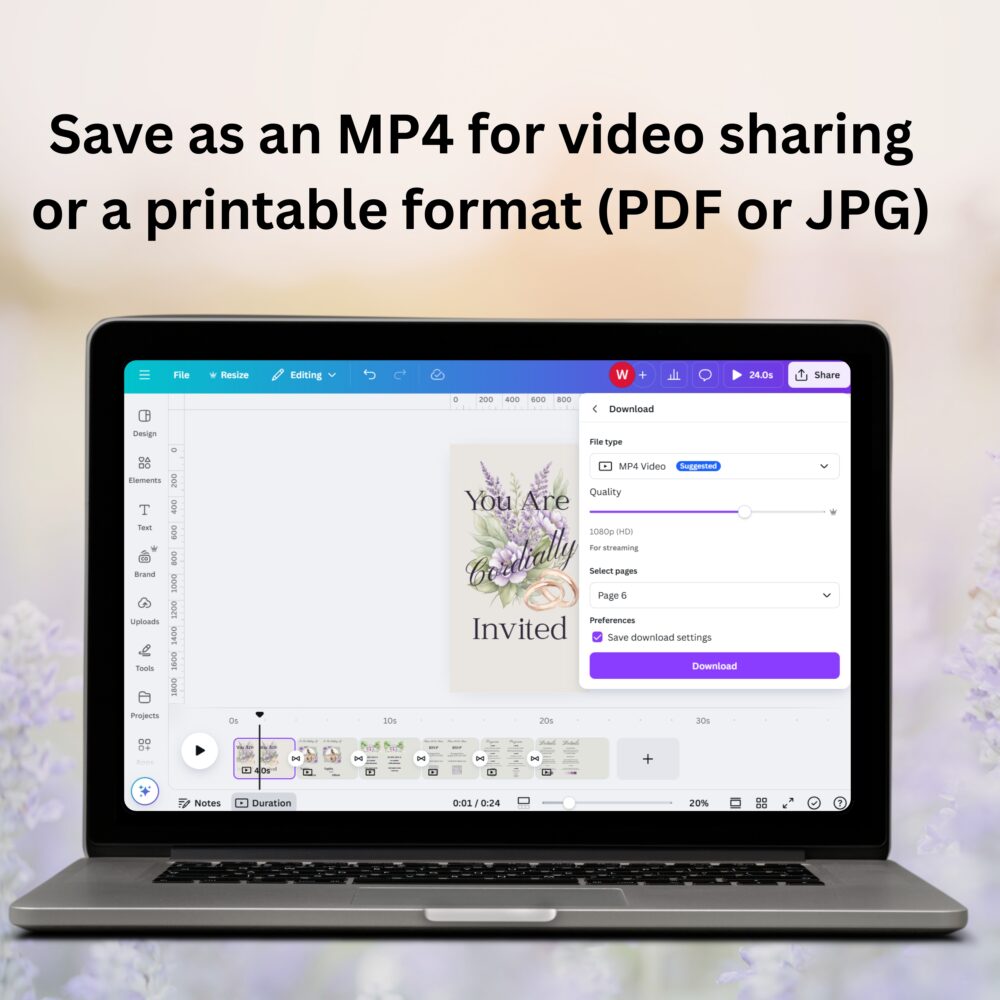 Lavender Dreams Video Wedding Invitation - Image 4