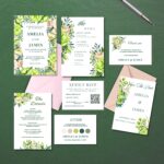 Lime Mist Elegance – Wedding Invitation Suite, Welcome Sign and Attire Card