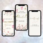 Blush Floral Butterfly Bridal Shower Video Invitation