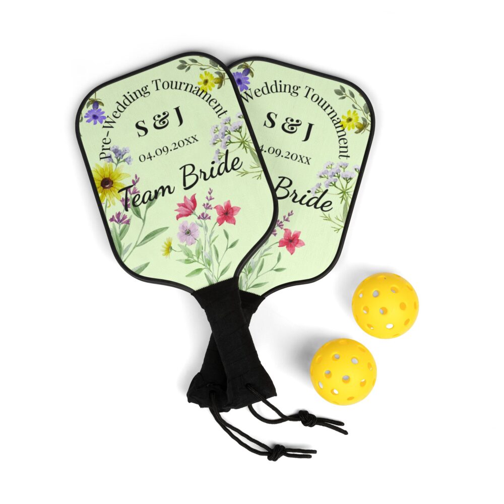 Personalized Team Bride Pickleball Set and Free Game Interactive Tracker - Image 4