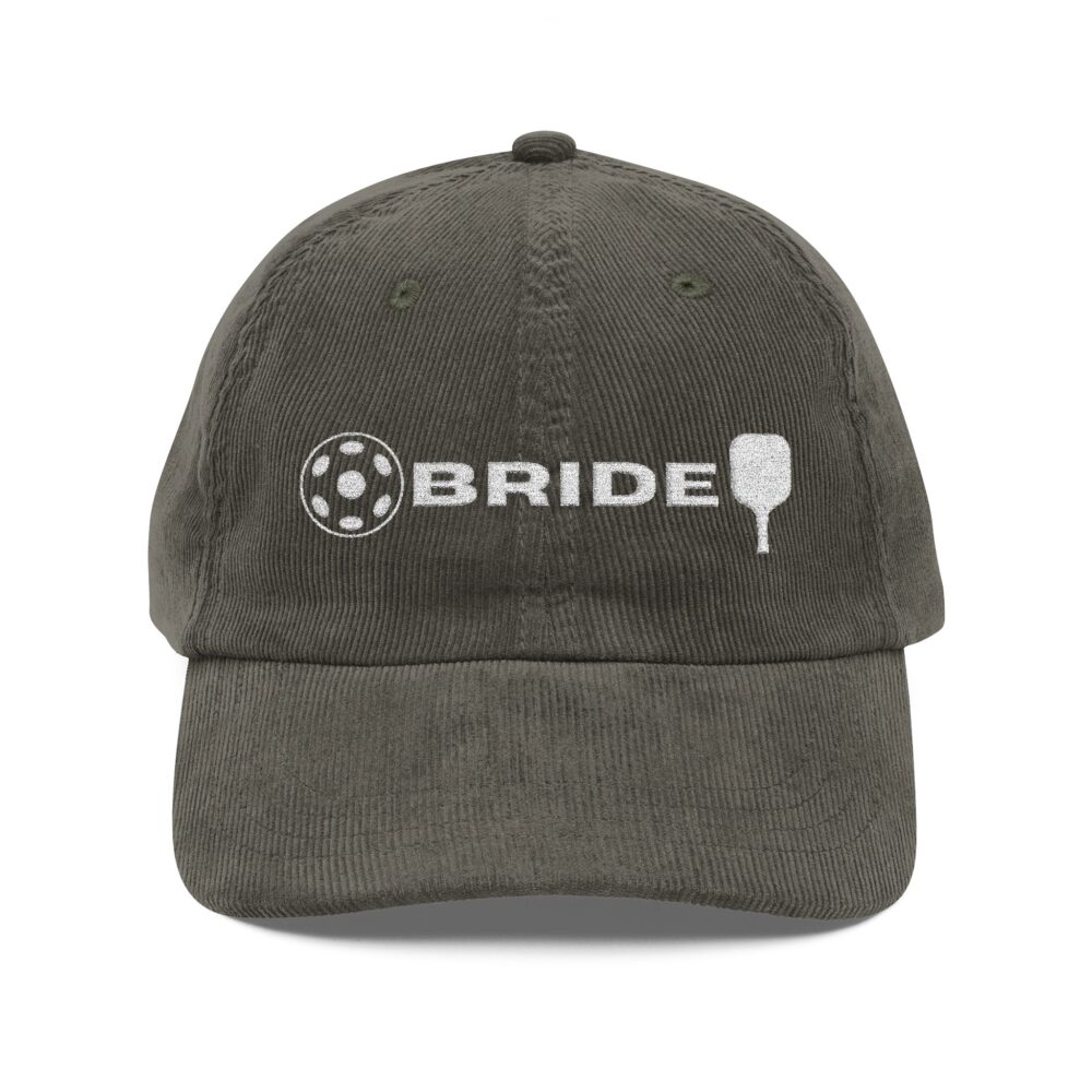 Bride Pickleball Cap – Vintage Embroidered Corduroy Hat - Image 9