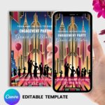 NYC Rooftop Celebration Invitation – Elegant Skyline & Stylish Crowd
