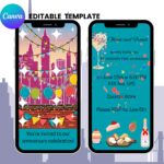 NYC Rooftop Cheers – Colorful Celebration Invitation (V3)