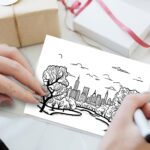 Central Park Blank Card – Printer-Friendly Black & White Design