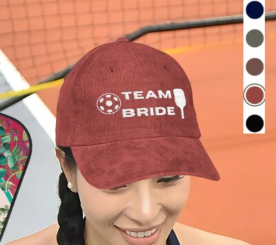 Team Bride Pickleball Cap – Vintage Embroidered Corduroy Hat