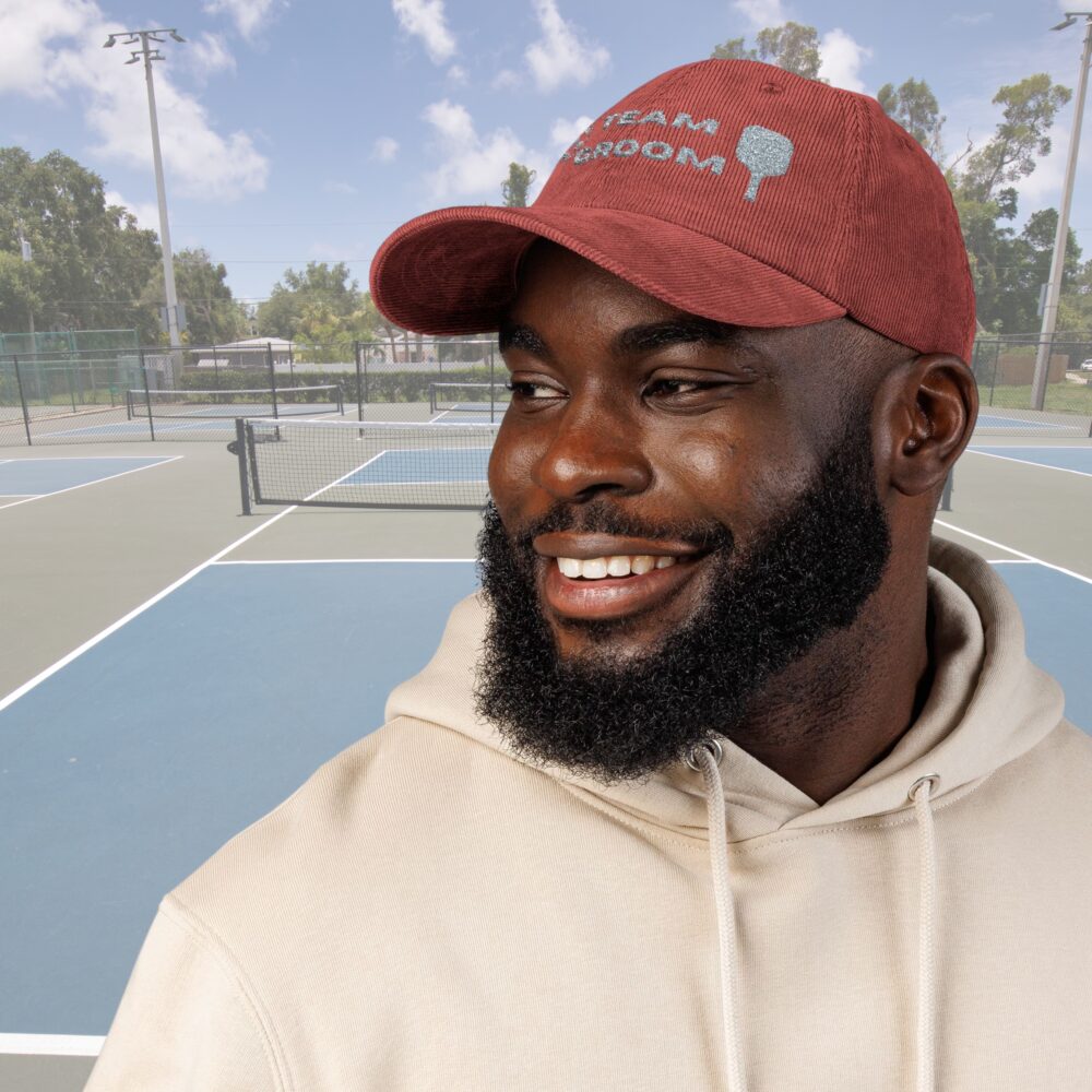 Team Groom Vintage Embroidered Corduroy Hat - Image 2