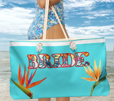 Oversized Tropical Bride Weekender Bag