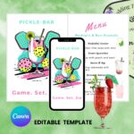 Pickleball Mocktail Bar Sign & Menu and Free Interactive Game Tracker
