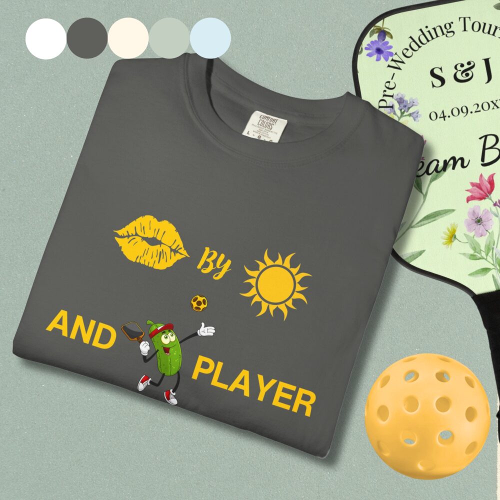 "Kissed by The Sun and Pickleball Player" Comfort Colors® Unisex Tee - Image 1